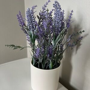 Lavender Faux Plant in White Pot
